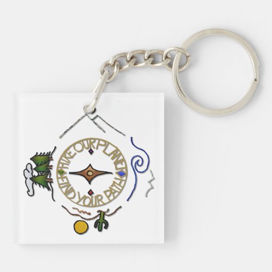 Wandelwoord Wolk Acryl Sleutelhanger (Achterkant)