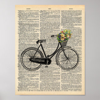 Wandencyclus met bloemen Poster