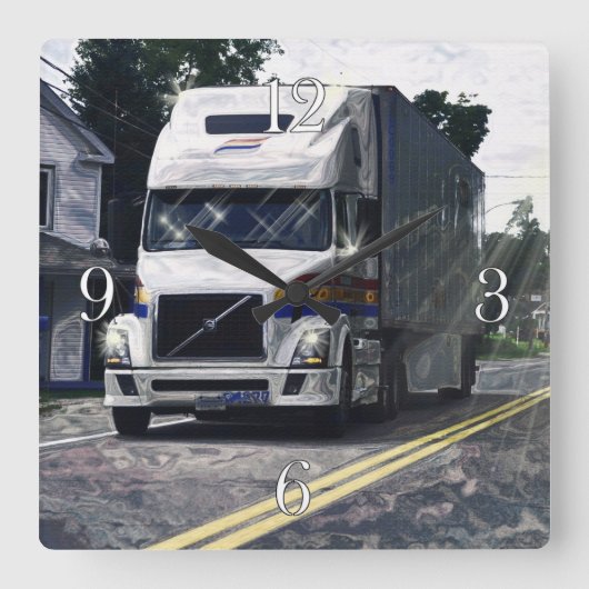 Wandenkast voor vrachtwagenchauffeurs vierkante klok (Voorkant)