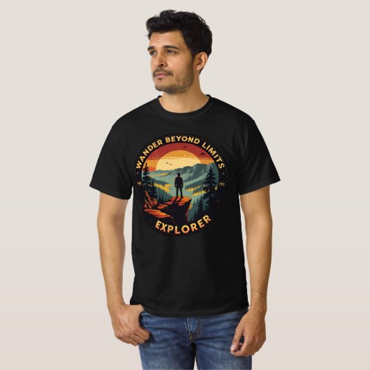 Wander Beyond Limits beroemd gemaakt door Retro Ex T-shirt (Voorkant volledig)
