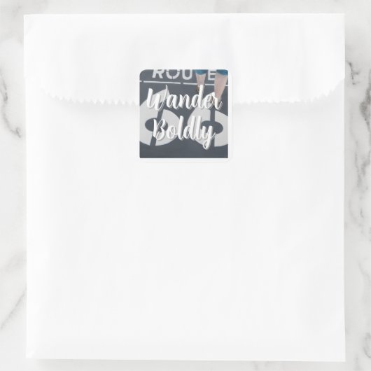 Wander Boldly Vierkante Sticker (Tas)