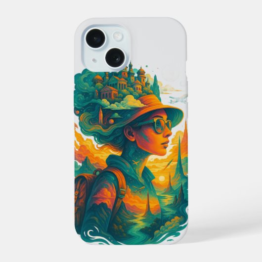 Wander far. Dream big. Live free. iPhone 15 Case (Achterkant)