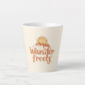 Wander Freely Nature Travel Hiking Quote Latte Mok (Voorkant)