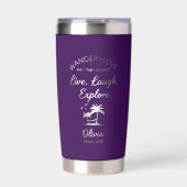 Wander Love, Live Laugh Explore, Purple Insulated  Geïsoleerde Drinkbeker (Voorkant)