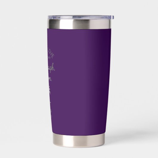 Wander Love, Live Laugh Explore, Purple Insulated  Geïsoleerde Drinkbeker (Links)