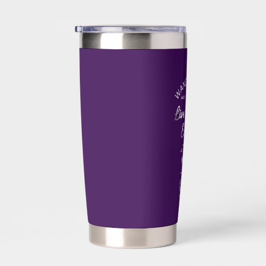 Wander Love, Live Laugh Explore, Purple Insulated  Geïsoleerde Drinkbeker (Rechts)