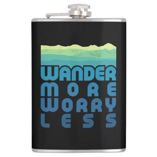 Wander meer Zorgwekkende Minder/blauwe gradiënt Heupfles (Voorkant)