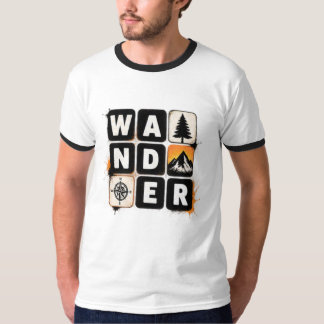 Wander – Minimaal Reis & Avontuur Typography T-S T-shirt