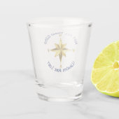 Wander niet Verloren het Roos van de Nautical Comp Shot Glas (Achterkant)