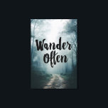 Wander Often Misty Forest Path Quote Canvas Afdruk<br><div class="desc">A quiet forest trail disappears into soft morning mist, bathed in warm golden light filtering through tall trees. The elegant black script “Wander Often” floats gracefully over the path, inviting viewers to embrace exploration, curiosity, freedom, and the simple joy of moving forward. The scene radiates calm introspection, gentle encouragement, wanderlust,...</div>