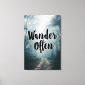Wander Often Misty Forest Path Quote Canvas Afdruk (Voorkant)