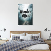 Wander Often Misty Forest Path Quote Canvas Afdruk (Insitu (Slaapkamer))