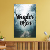 Wander Often Misty Forest Path Quote Canvas Afdruk (Insitu (Woonkamer))