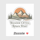 Wander Often Return Wiser Mountain Sticker (Vel)