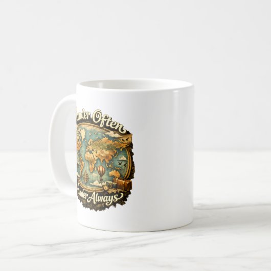 Wander Often Wonder Always  Koffiemok (Voorkant links)