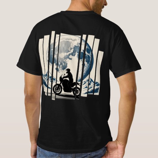 Wander, Ride, Herhaal moto boho T-shirt (Achterkant)