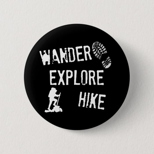 Wander, Verkennen, Hike Ronde Button 5,7 Cm (Voorkant)