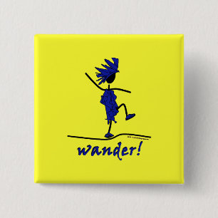 Wander! Vierkante Button 5,1 Cm