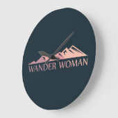 Wander vrouw wandelen camping grote klok (Hoek)