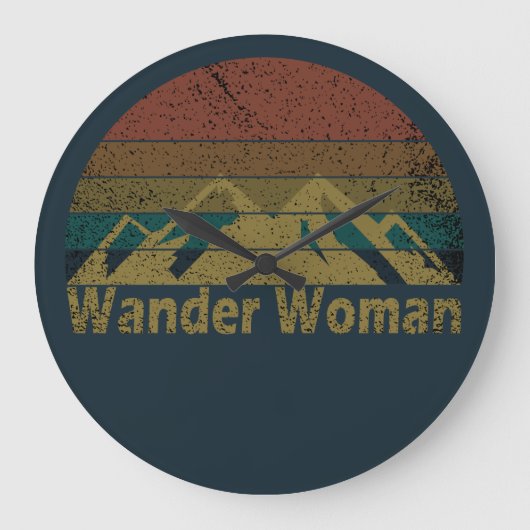 Wander vrouw wandelen camping  grote klok (Voorkant)