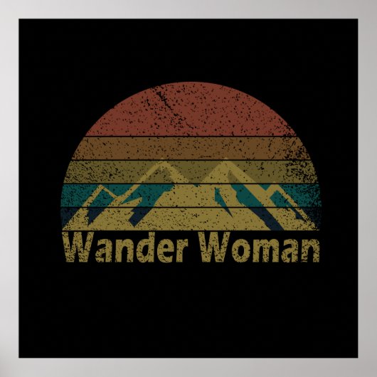Wander vrouw wandelen camping  poster (Voorkant)