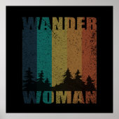 Wander vrouw wandelen camping  poster (Voorkant)