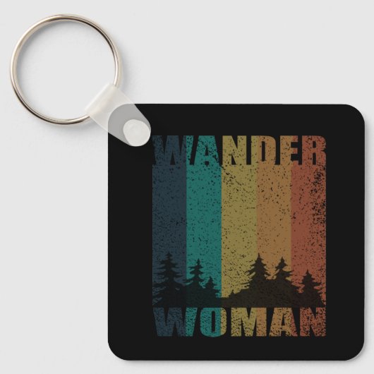 Wander vrouw wandelen camping  sleutelhanger (Voorkant)