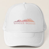 Wander vrouw wandelen camping trucker pet (Voorkant)