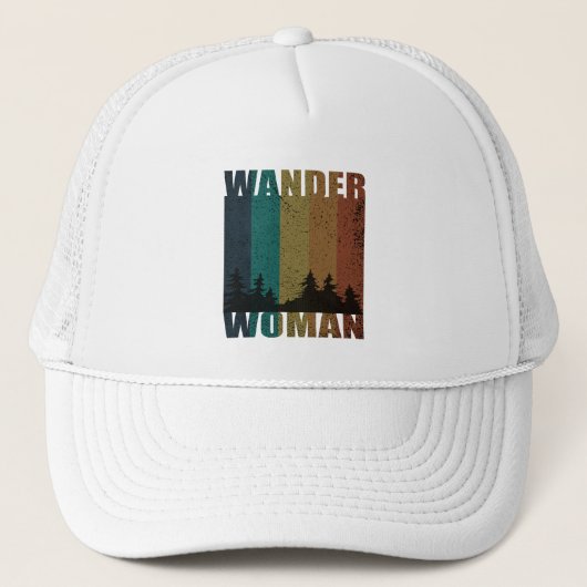 Wander vrouw wandelen camping  trucker pet (Voorkant)