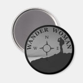 Wander vrouw wandelen  magneet (Voorkant / Achterkant)