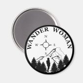 Wander vrouw wandelen  magneet (Voorkant / Achterkant)