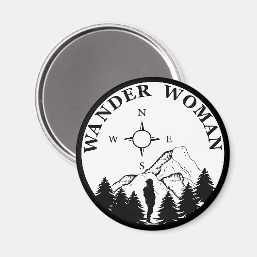 Wander vrouw wandelen  magneet (Voorkant / Achterkant)