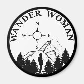 Wander vrouw wandelen  magneet (Voorkant)