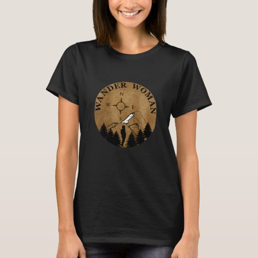 Wander vrouw wandelen  t-shirt (Voorkant)