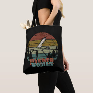 Wander vrouw wandelen tote bag
