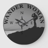 wander vrouw wandelend grote klok (Voorkant)