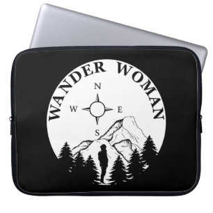 wander vrouw wandelend laptop sleeve