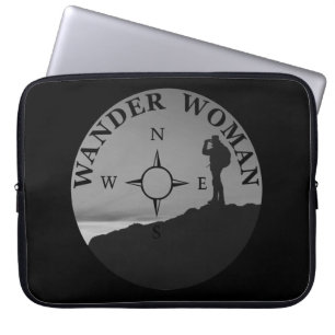 wander vrouw wandelend laptop sleeve