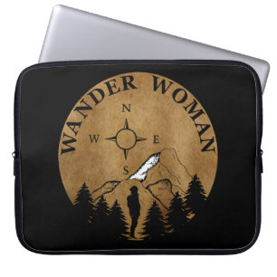 wander vrouw wandelend laptop sleeve