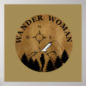 wander vrouw wandelend poster (Voorkant)