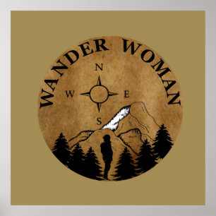 wander vrouw wandelend poster