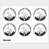wander vrouw wandelend ronde sticker (Vel)
