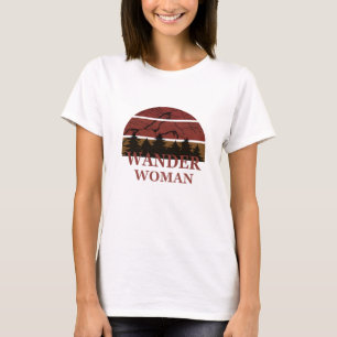 wander vrouw wandelend t-shirt