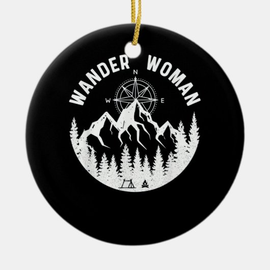 Wander Woman Hiking Adventure Keramisch Ornament (Voorkant)