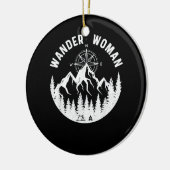 Wander Woman Hiking Adventure Keramisch Ornament (Links)
