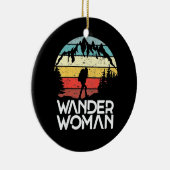 Wander Woman Hiking Keramisch Ornament (Rechts)