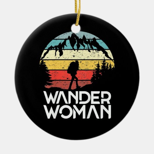 Wander Woman Hiking Keramisch Ornament (Voorkant)