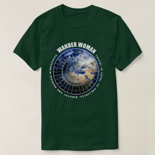 Wander Woman Travel Globetrotter T-shirt (Design voorkant)