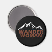 Wander Woman Wandelen Camping Magneet (Voorkant / Achterkant)