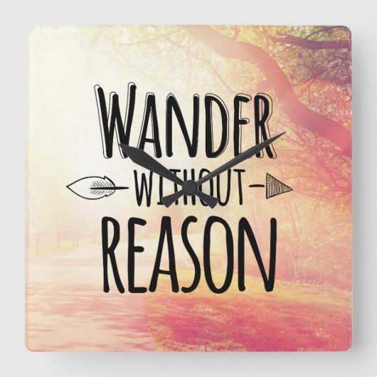 Wander zonder reden vierkante klok (Voorkant)
